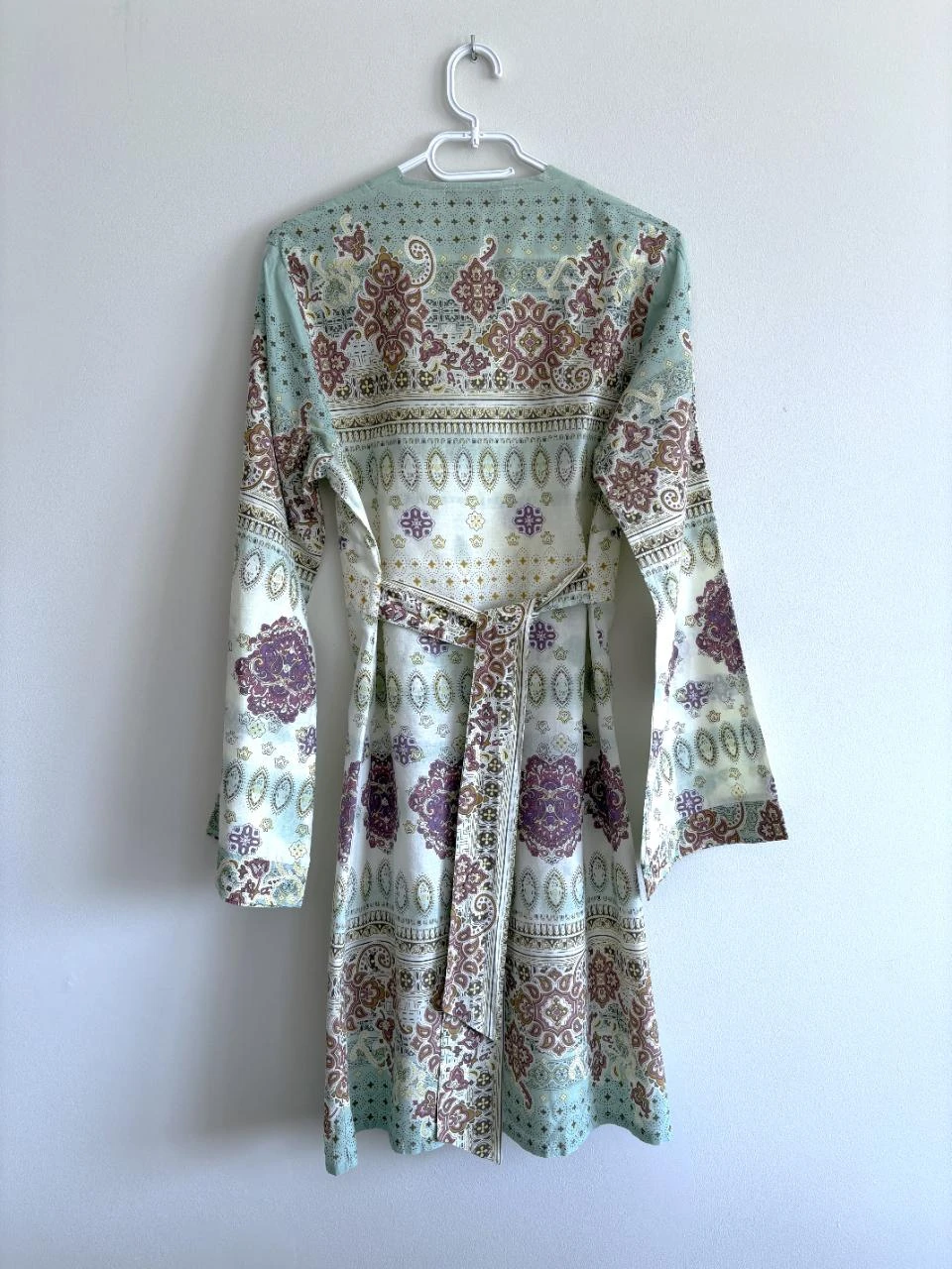Vestido Ligne Kiwi – tamanho G – estampa boho – 100% algodão – decote em V – photo 5